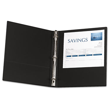Avery Economy Binders with Round Rings & Label Holder - Black, 1